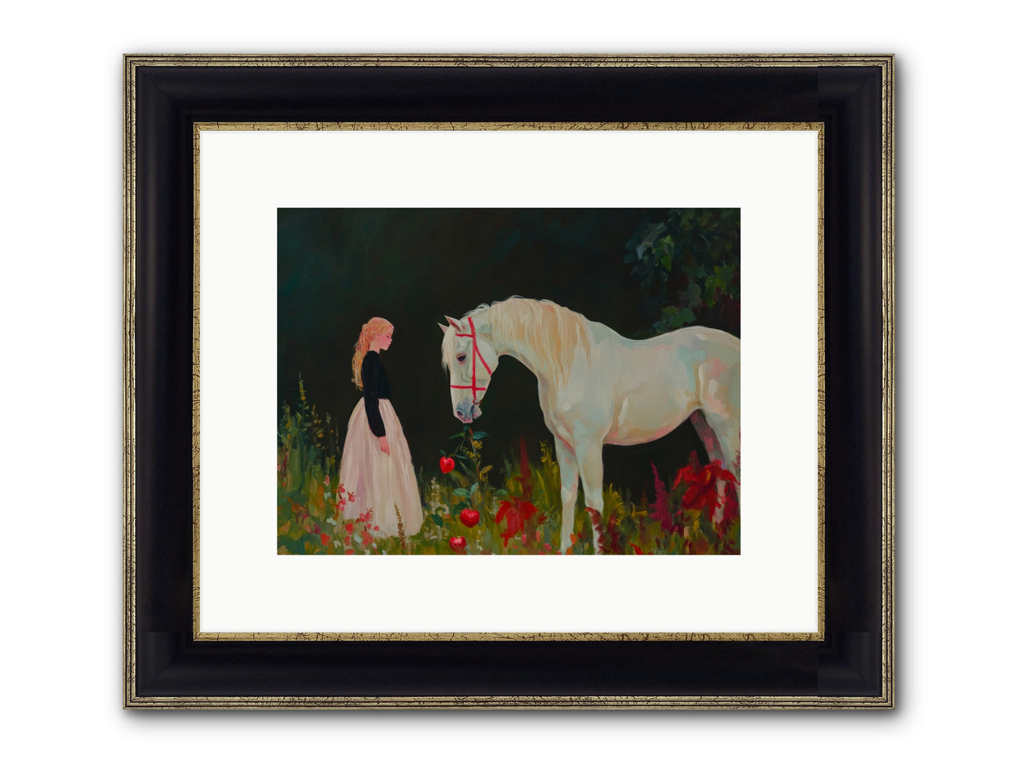 Moon Hours Framed Print - Black & Gold 12x9