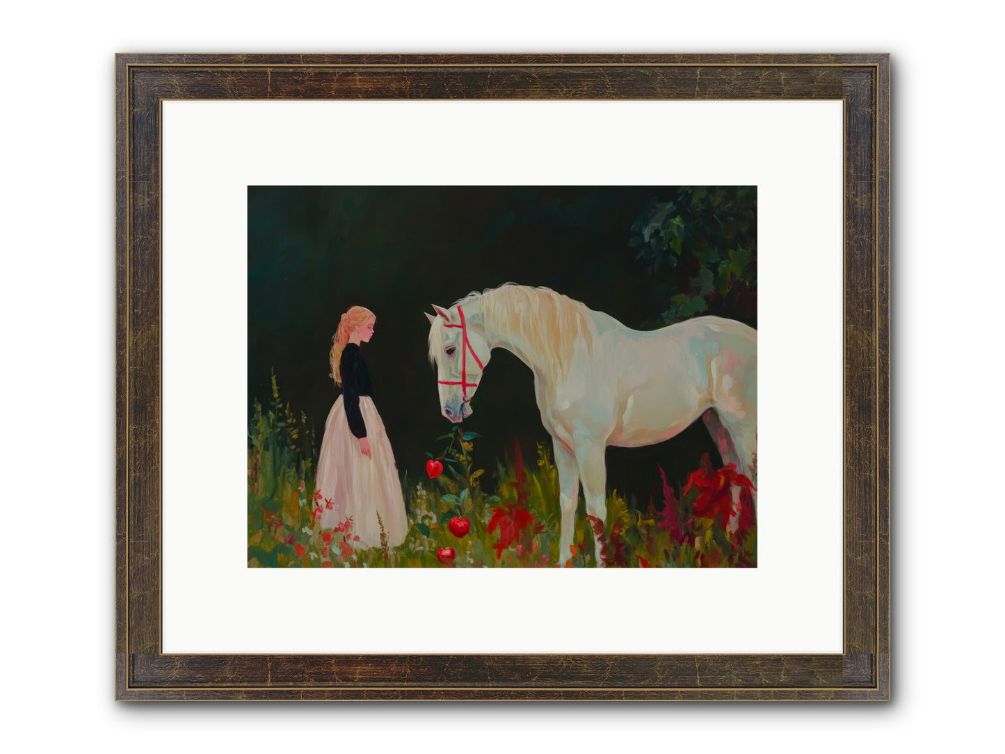Moon Hours Framed Print - Slimwoods Black/Gold 12x9