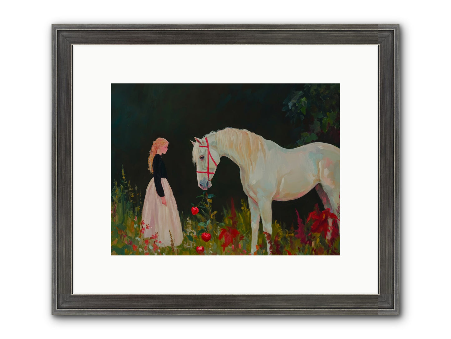 Moon Hours Framed Print - Slimwoods Black/Silver 12x9