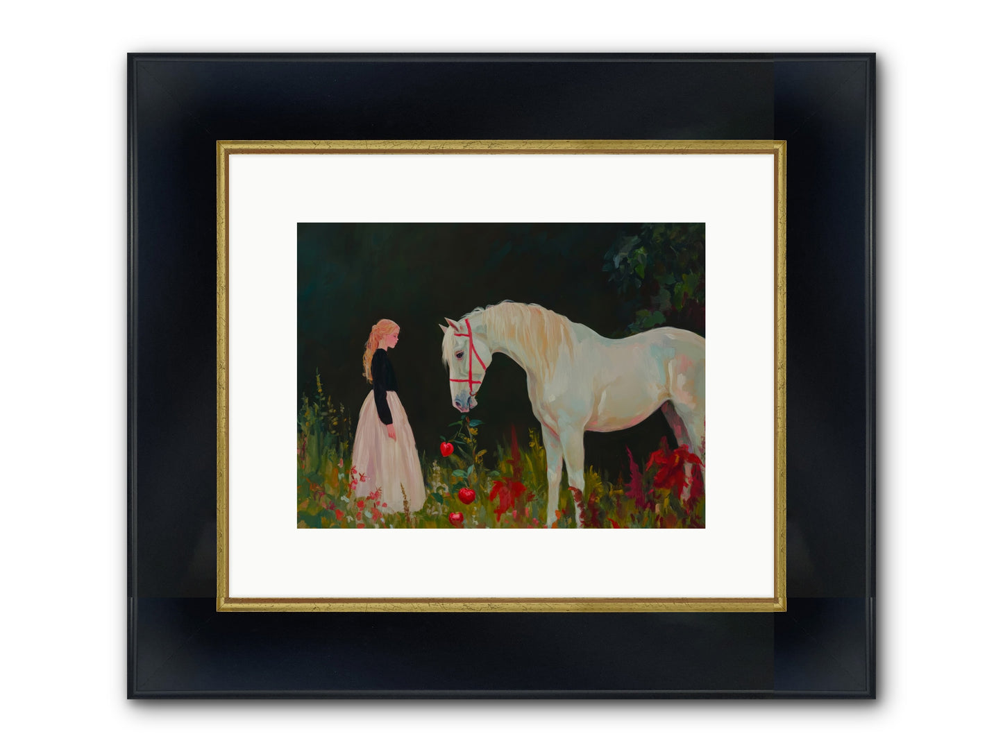 Moon Hours Framed Print - Wide Black w/Gold 12x9
