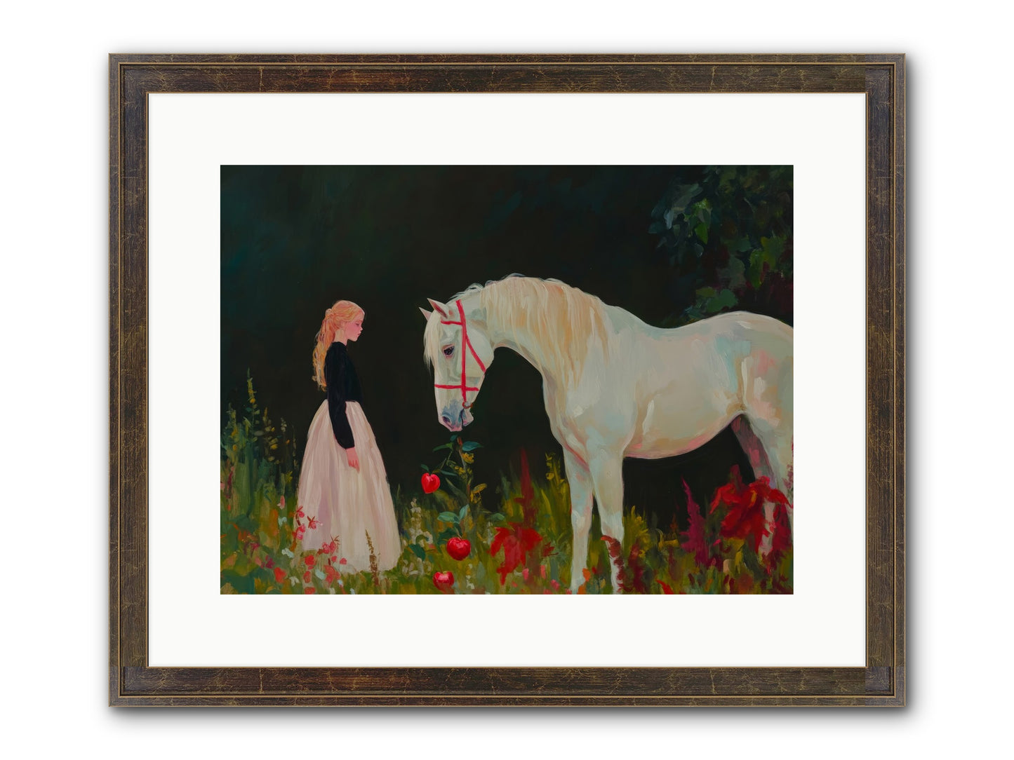 Moon Hours Framed Print - Slimwoods Black/Gold 16x12