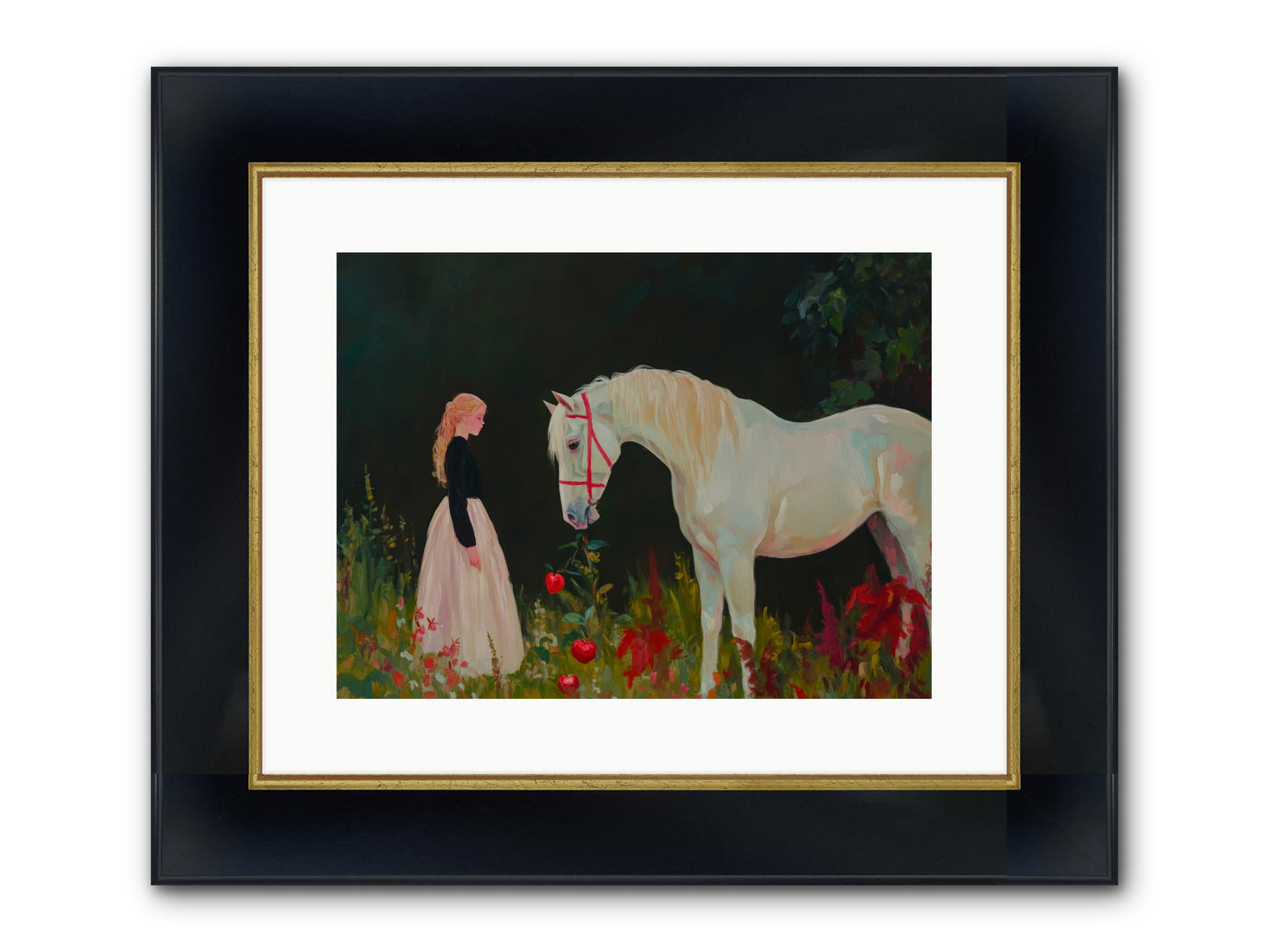 Moon Hours Framed Print - Wide Black w/Gold 16x12