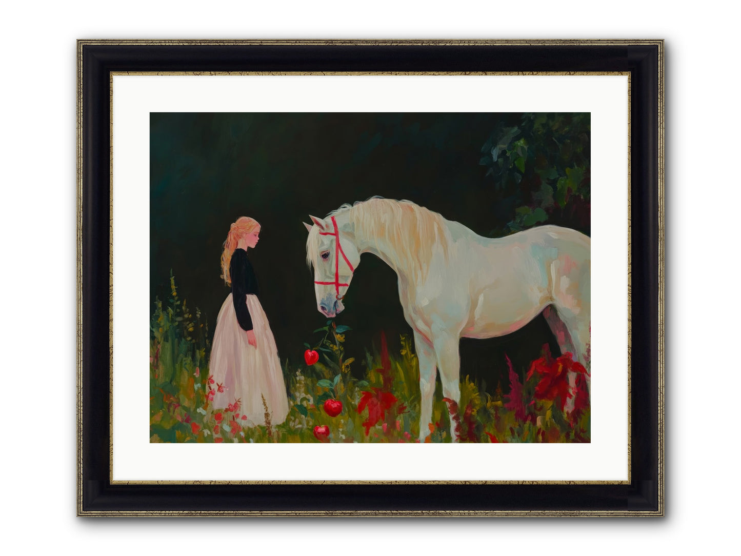 Moon Hours Framed Print - Black & Gold 24x18