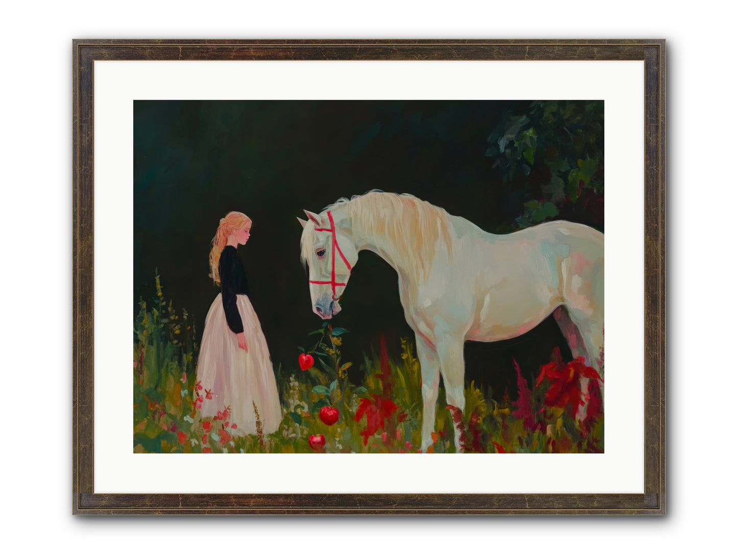 Moon Hours Framed Print - Slimwoods Black/Gold 24x18