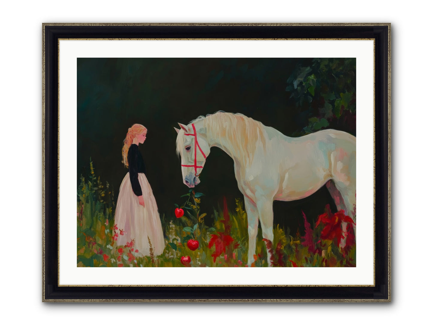 Moon Hours Framed Print - Black & Gold 32x24