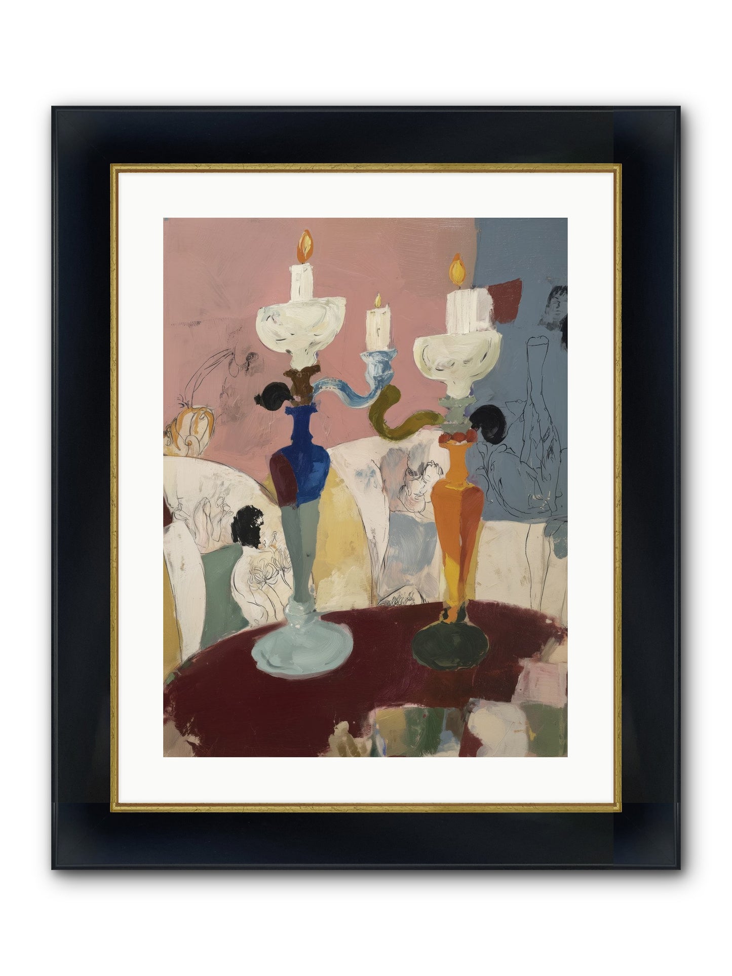 Moon’s Lament Framed Print - Wide Black w/Gold 18x24