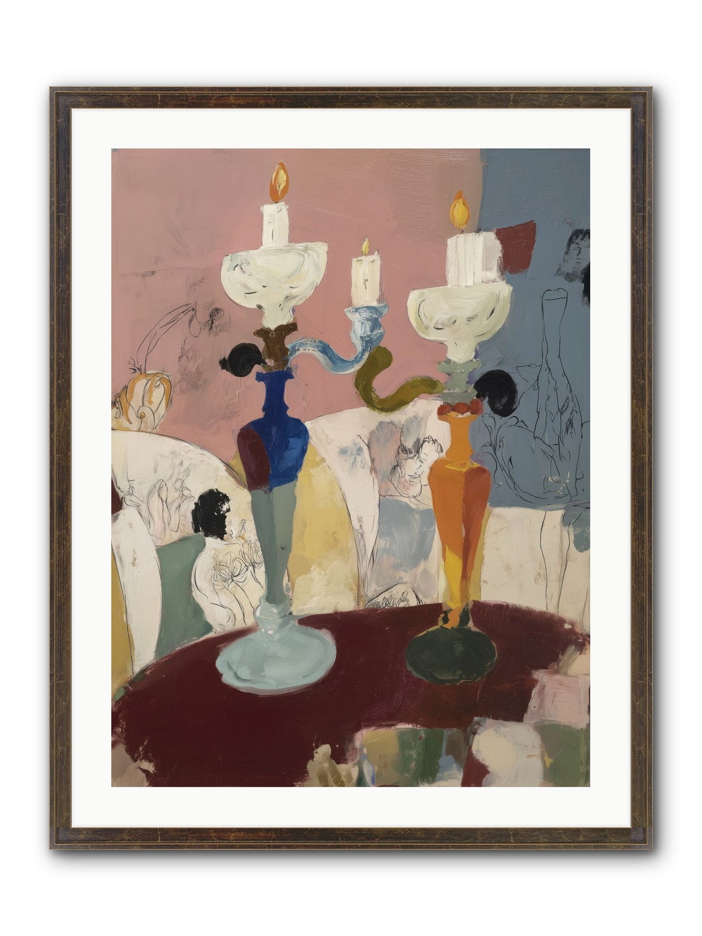 Moon’s Lament Framed Print - Slimwoods Black/Gold 24x32