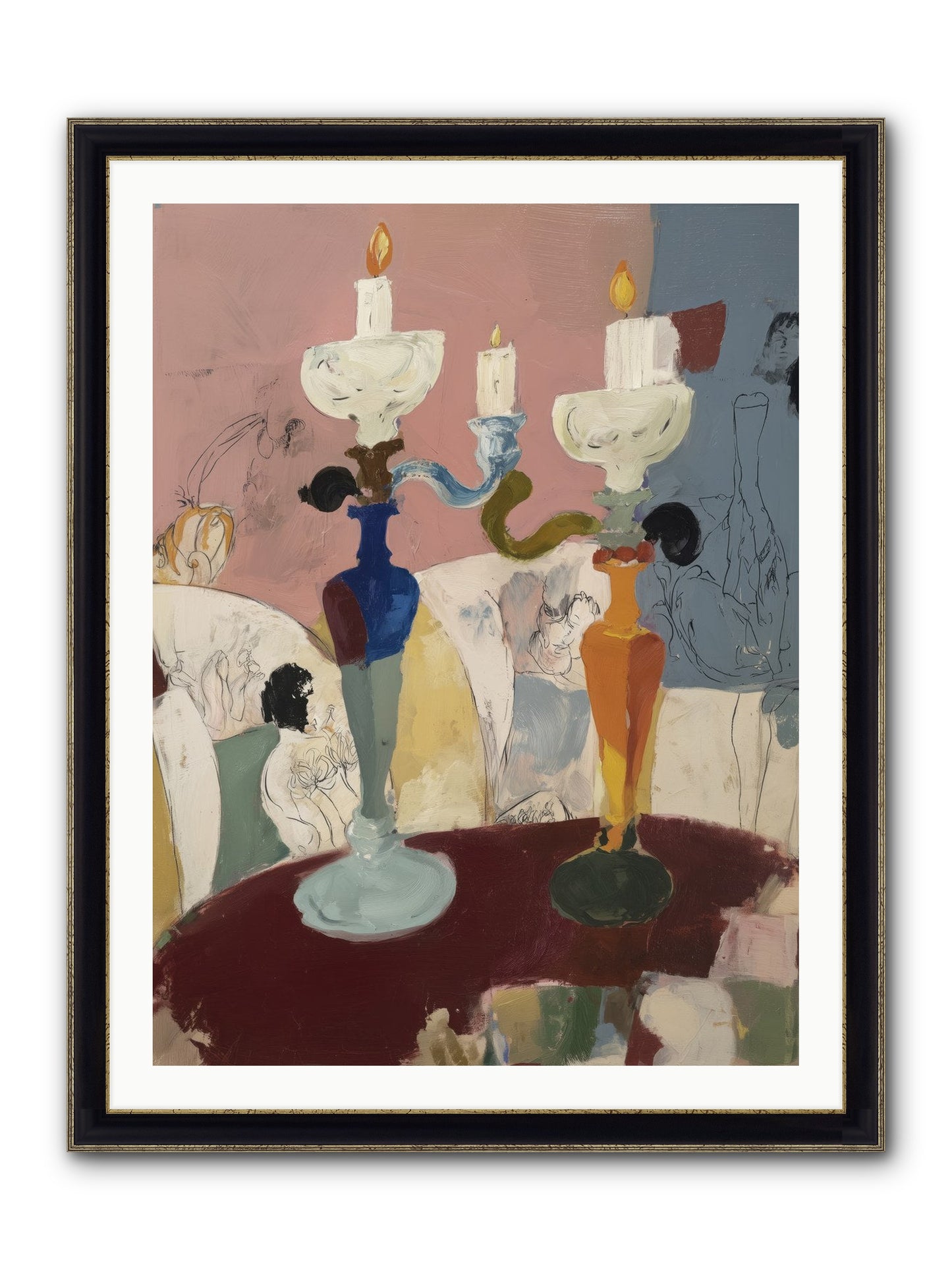 Moon’s Lament Framed Print - Black & Gold 30x40