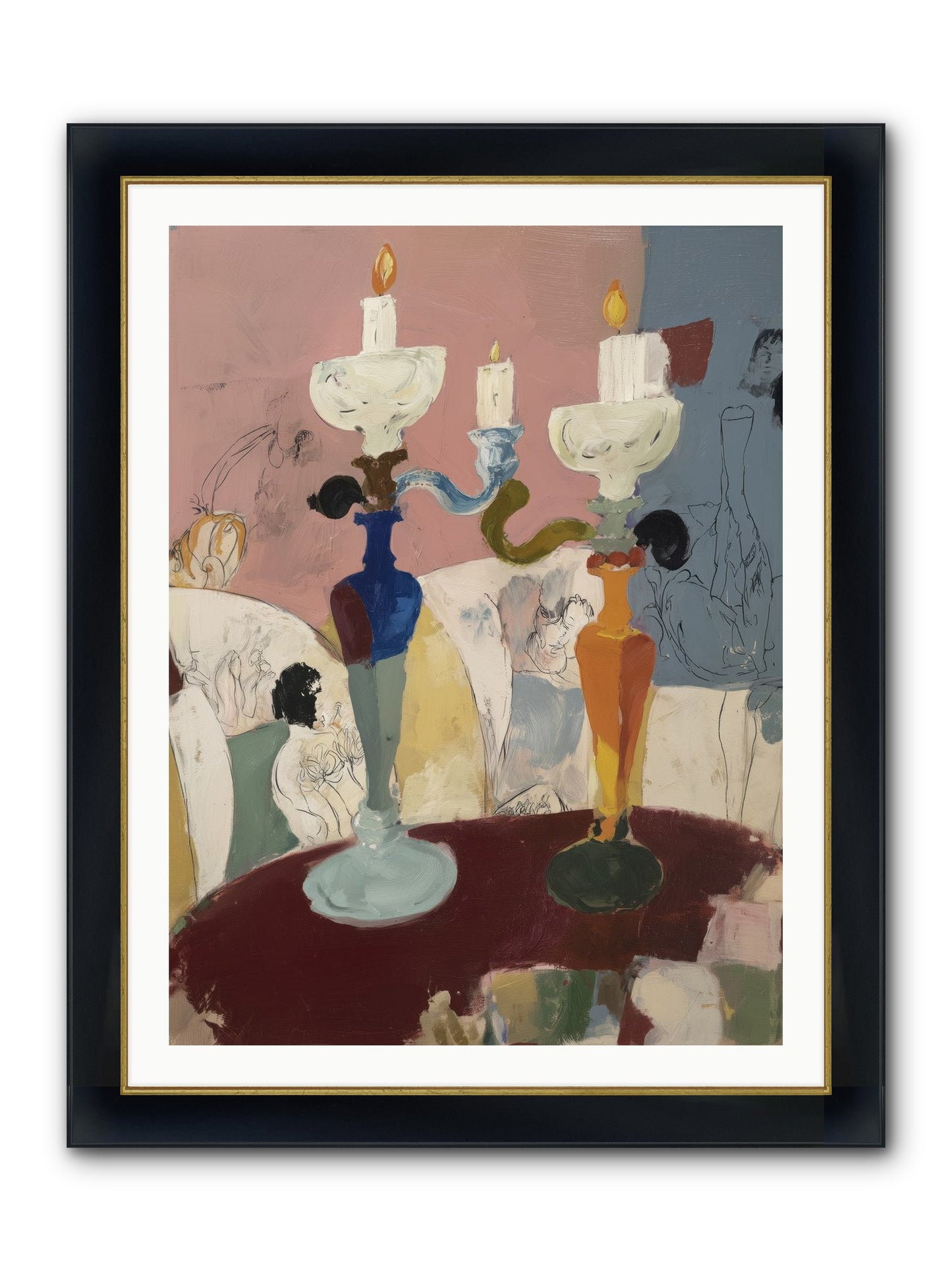 Moon’s Lament Framed Print - Wide Black w/Gold 30x40