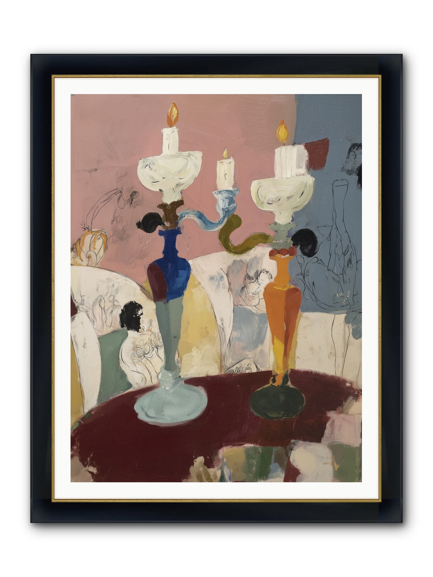 Moon’s Lament Framed Print - Wide Black w/Gold 36x48