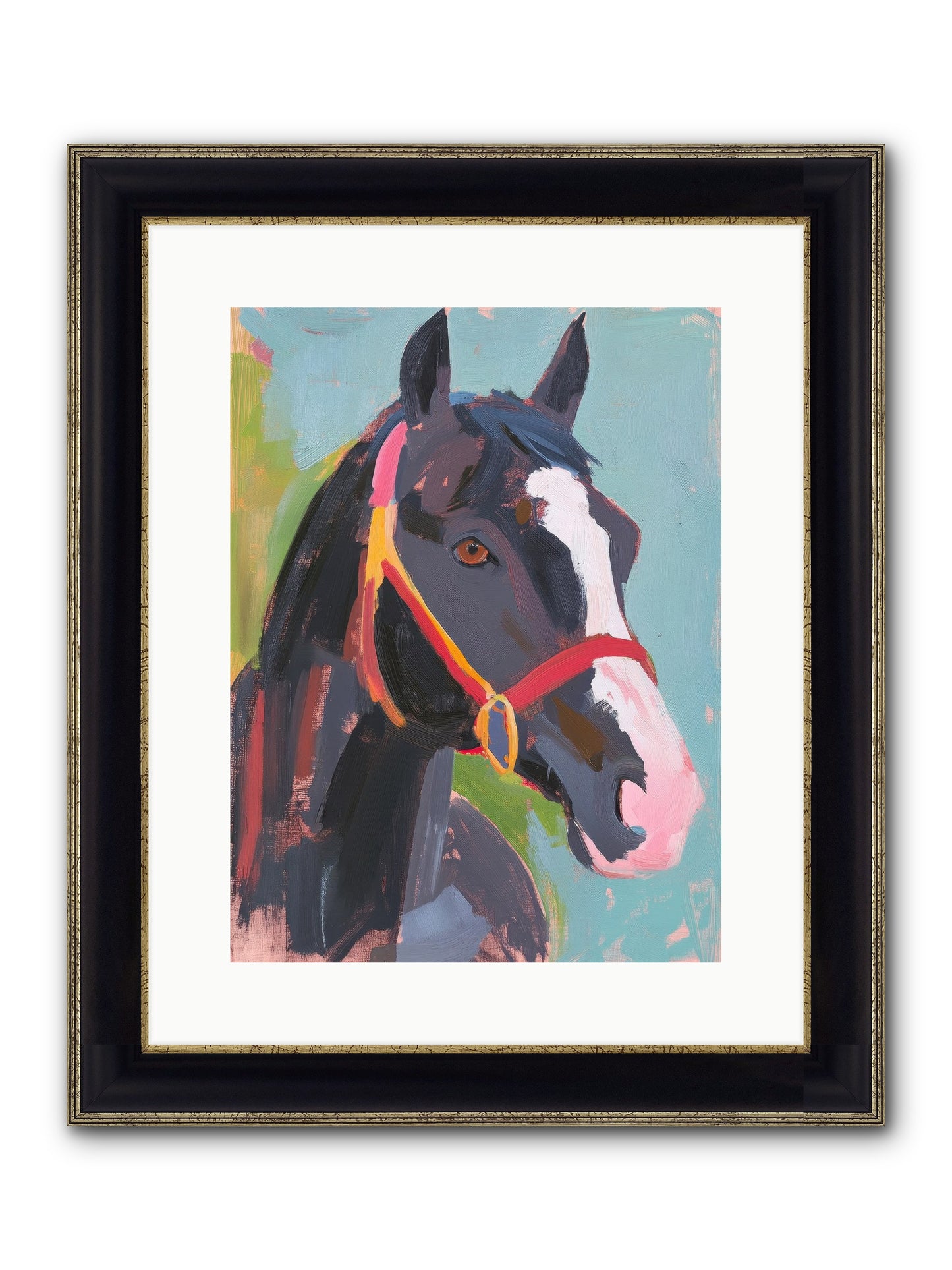 Moonbeam Framed Print - Black & Gold 12x16