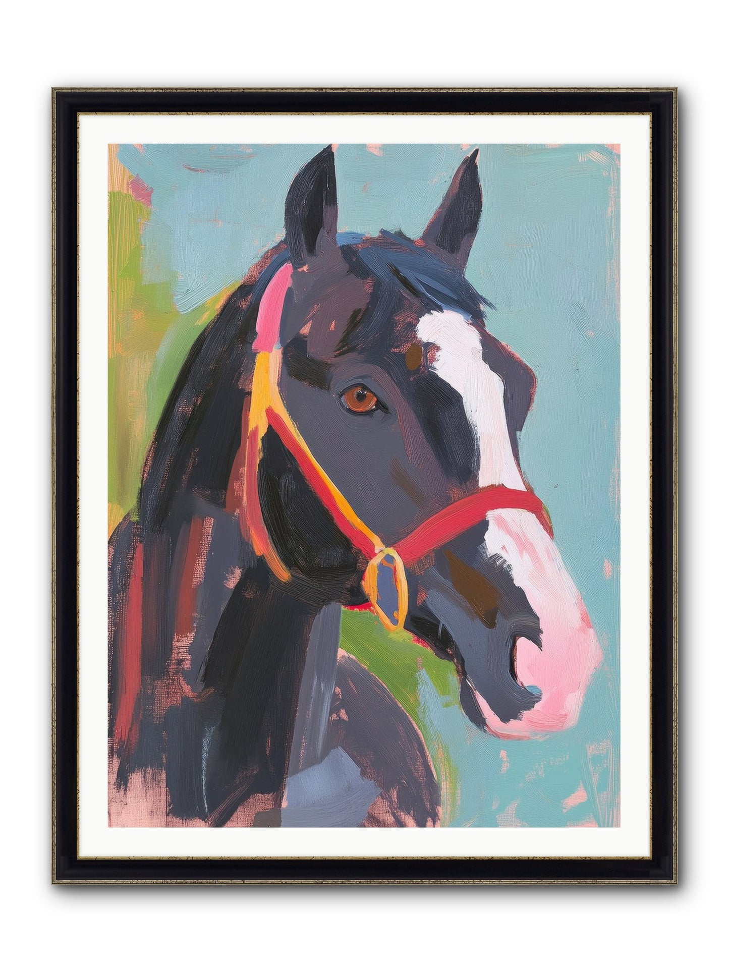 Moonbeam Framed Print - Black & Gold 36x48