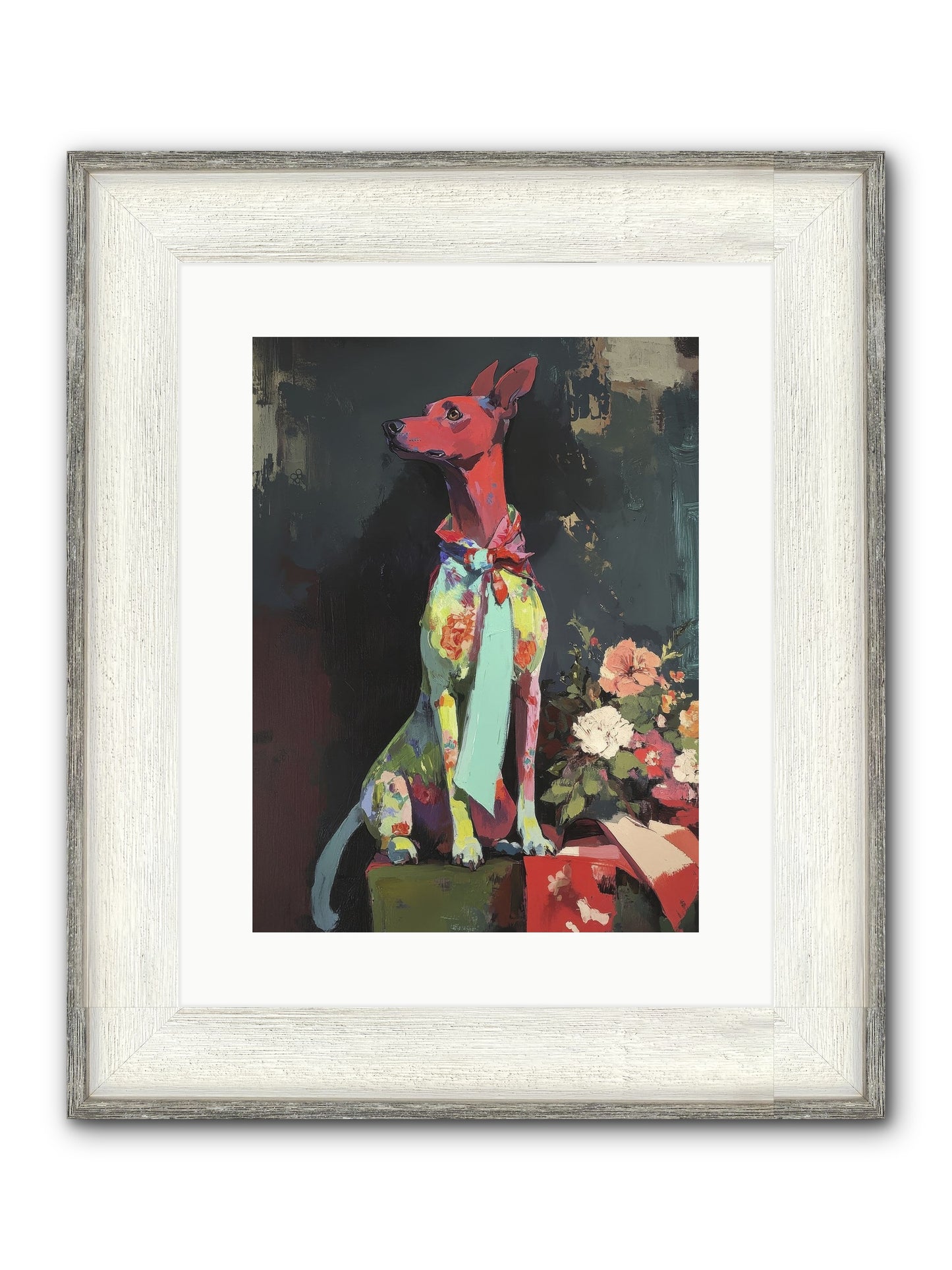 Moonflower Garden Framed Print - Driftwood White 12x16