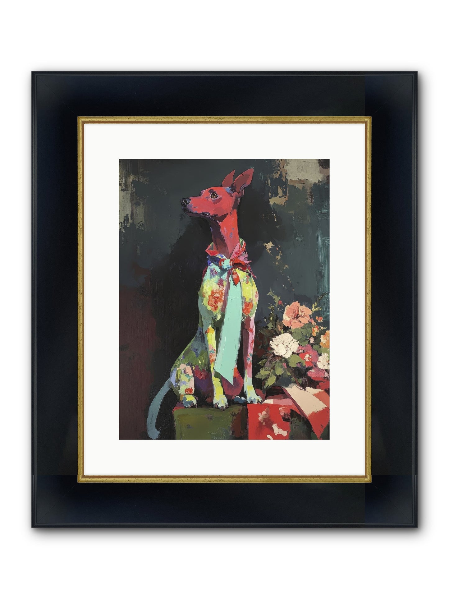 Moonflower Garden Framed Print - Wide Black w/Gold 12x16