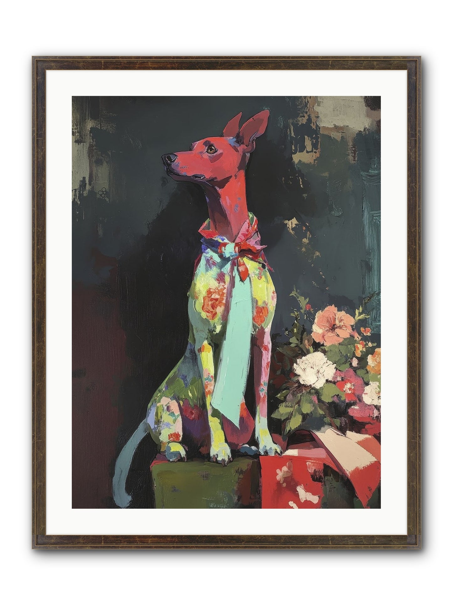 Moonflower Garden Framed Print - Slimwoods Black/Gold 24x32