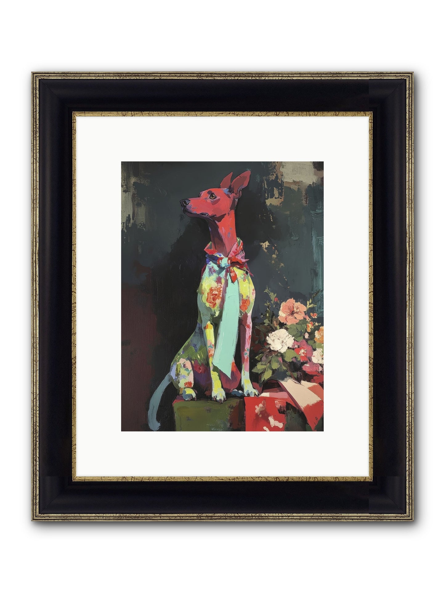 Moonflower Garden Framed Print - Black & Gold 9x12
