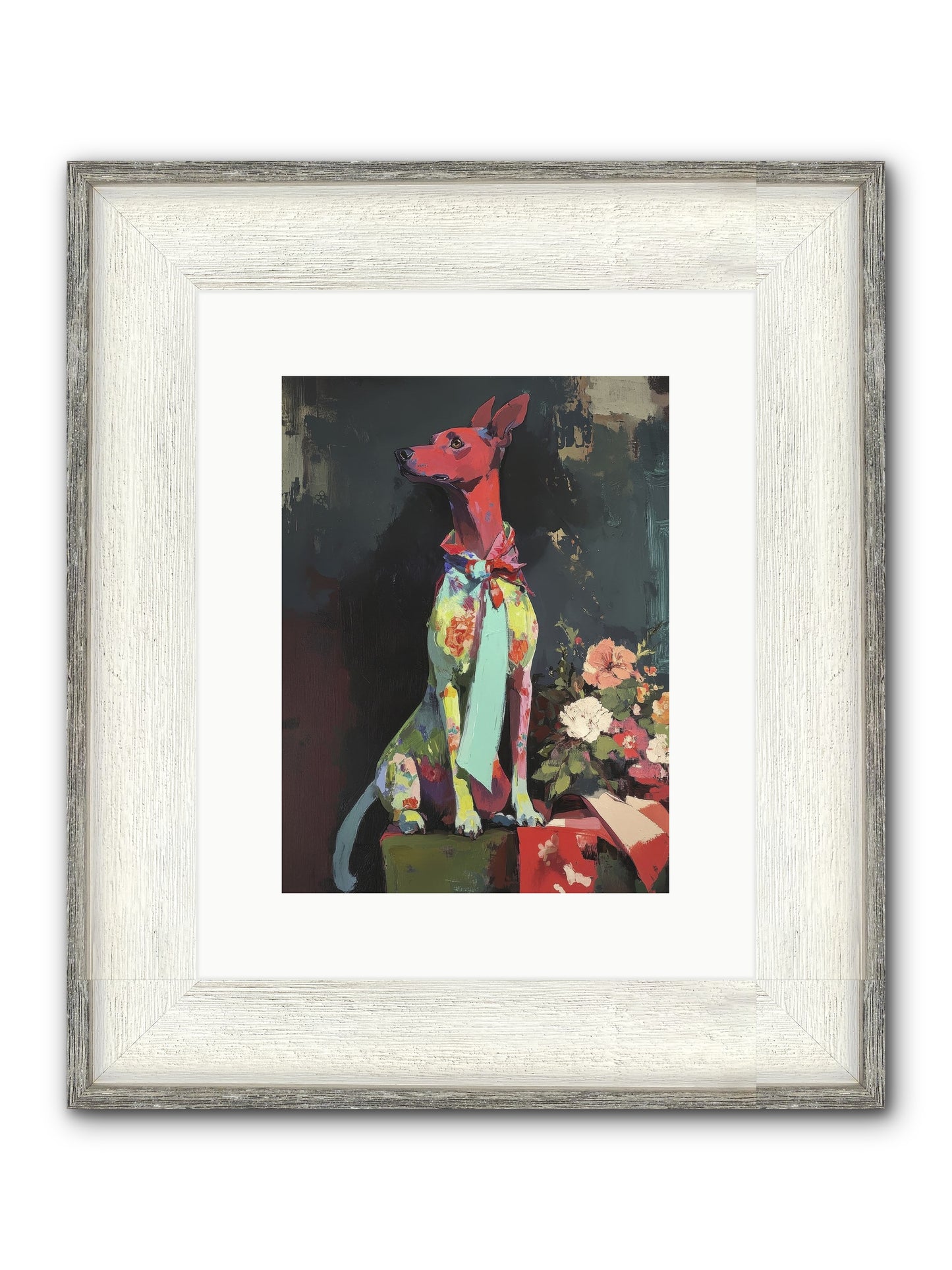 Moonflower Garden Framed Print - Driftwood White 9x12