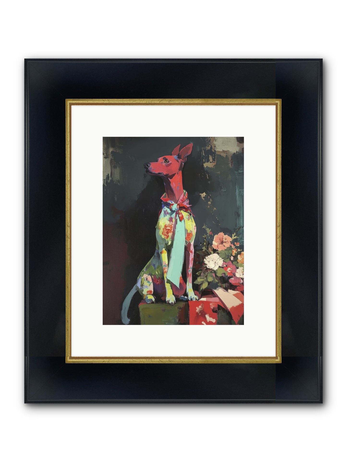 Moonflower Garden Framed Print - Wide Black w/Gold 9x12