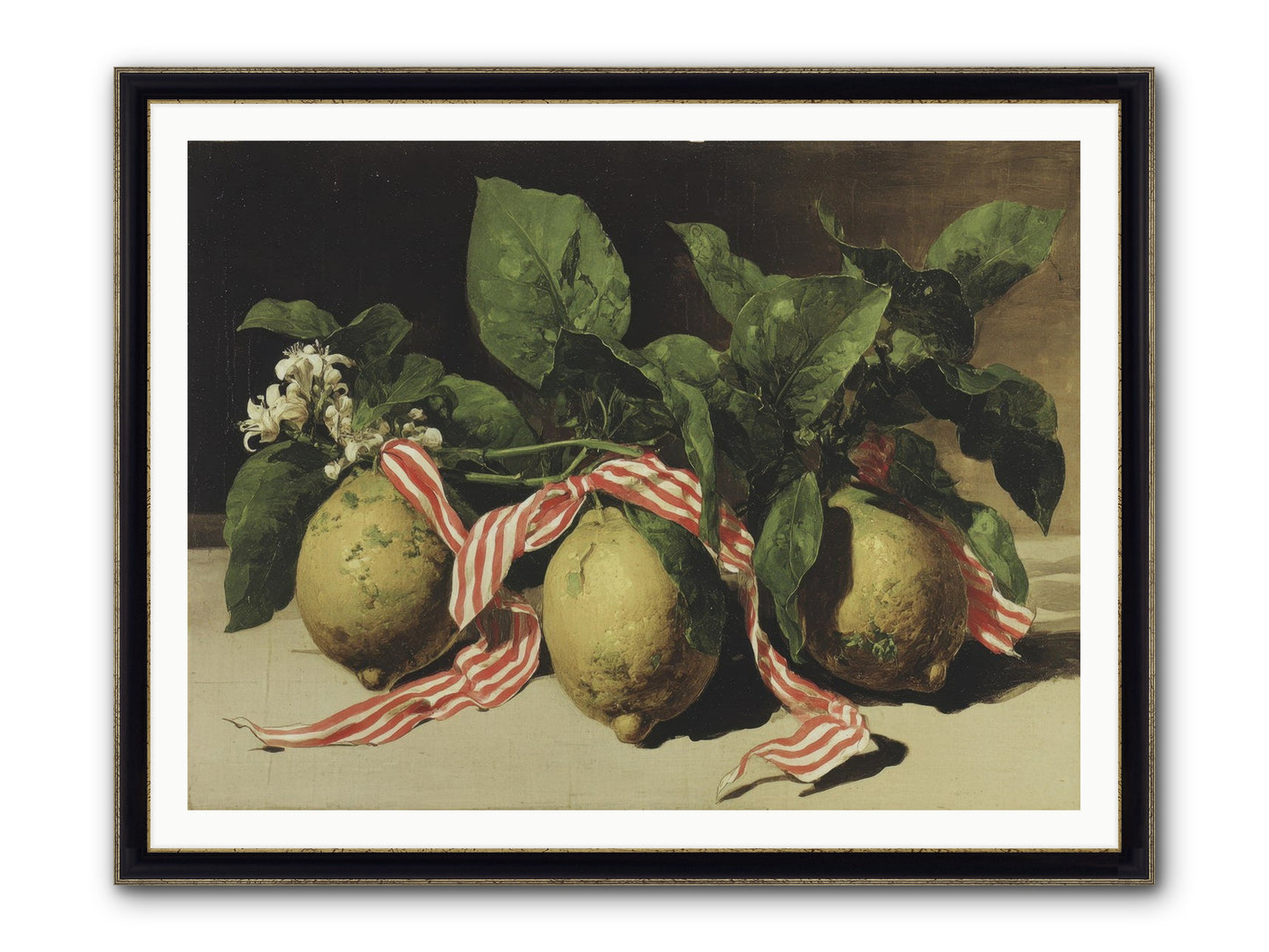 Moonlight At Mallow House Framed Print - Black & Gold 48x36