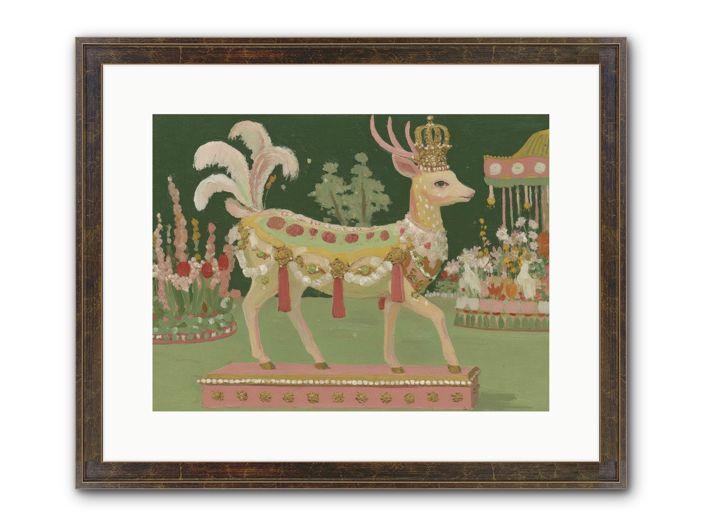 Moonlight Frolic Framed Print - Slimwoods Black/Gold 16x12