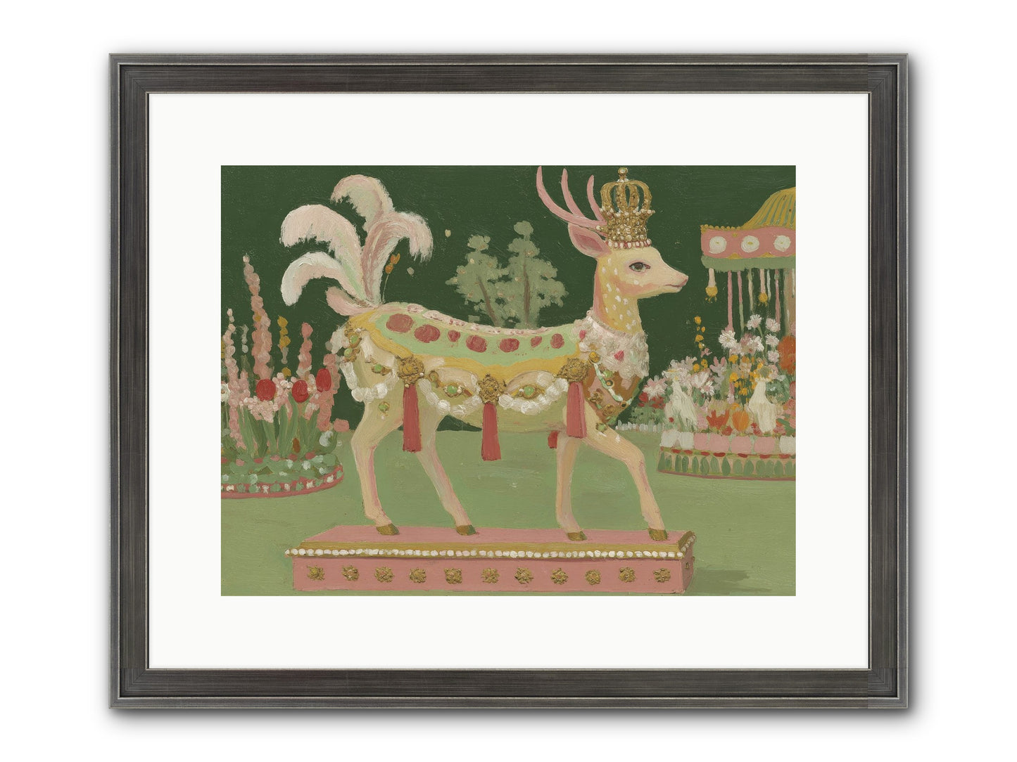 Moonlight Frolic Framed Print - Slimwoods Black/Silver 16x12