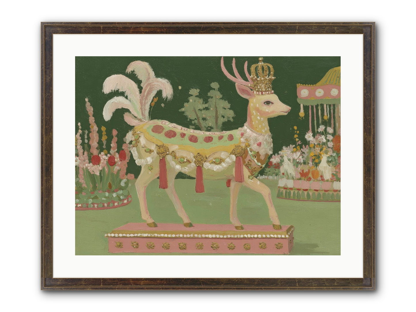 Moonlight Frolic Framed Print - Slimwoods Black/Gold 24x18