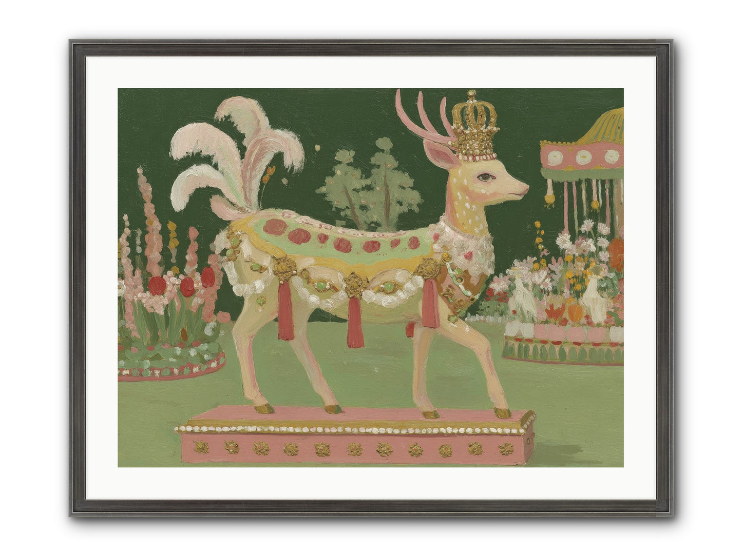 Moonlight Frolic Framed Print - Slimwoods Black/Silver 32x24