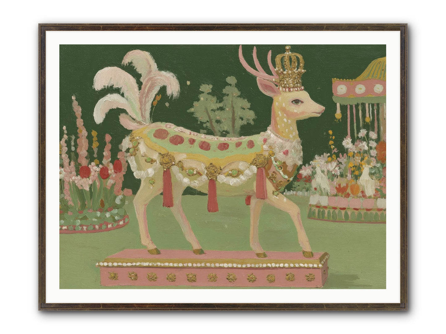 Moonlight Frolic Framed Print - Slimwoods Black/Gold 48x36
