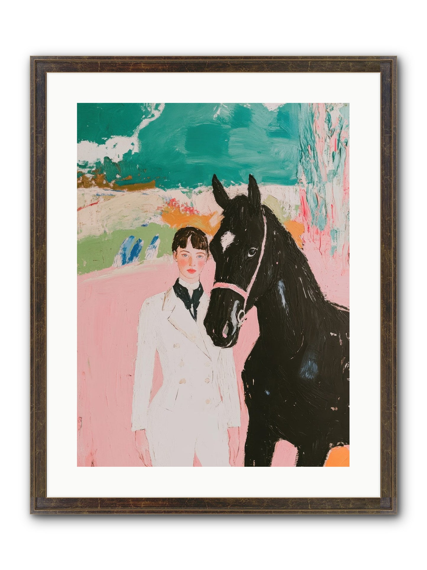 Moonlight Jumper Framed Print - Slimwoods Black/Gold 18x24