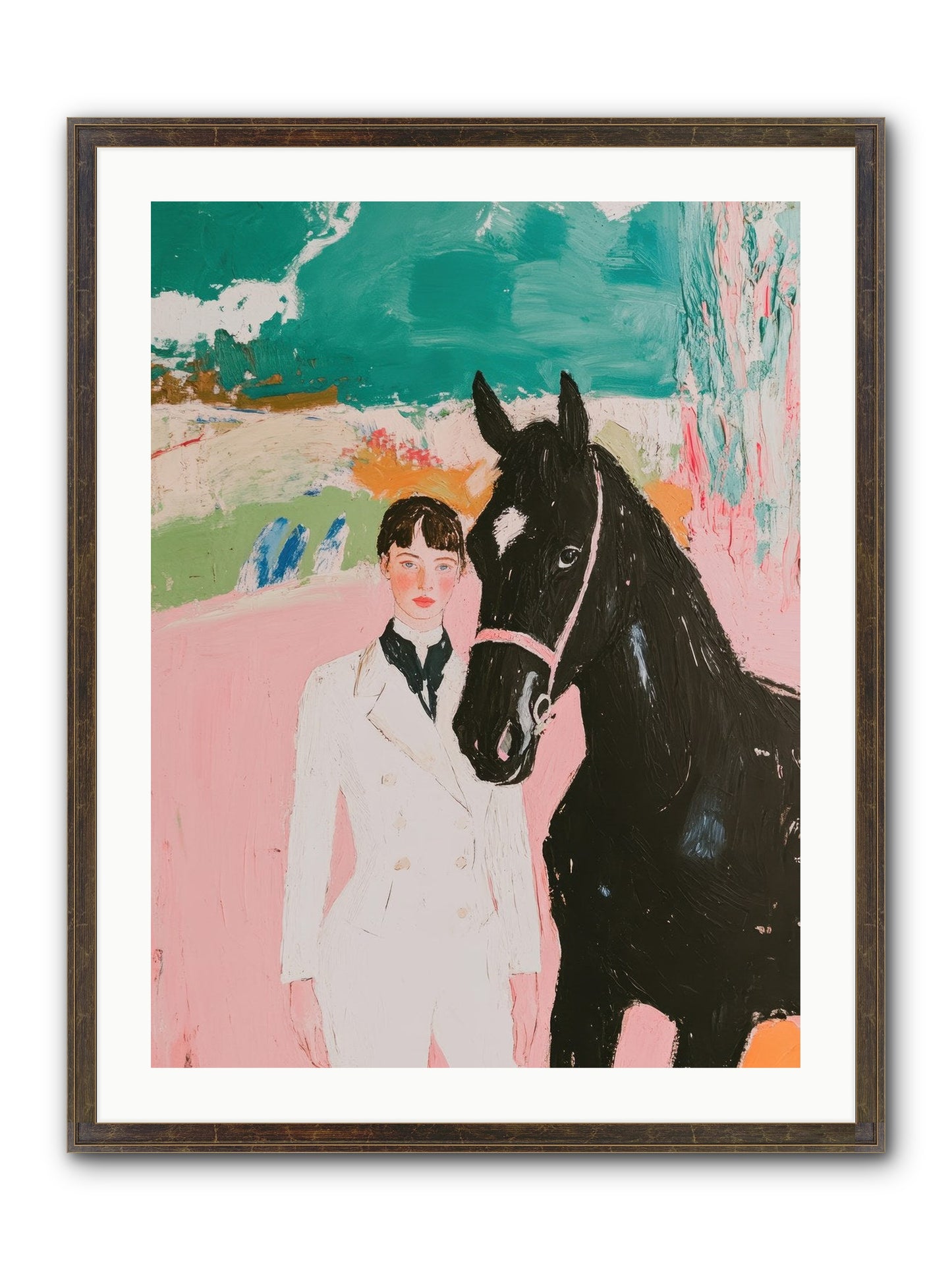 Moonlight Jumper Framed Print - Slimwoods Black/Gold 24x32