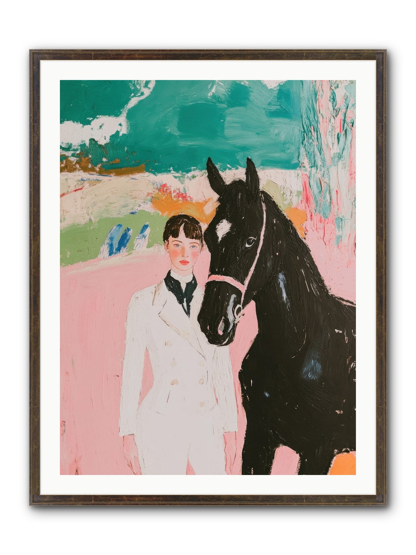 Moonlight Jumper Framed Print - Slimwoods Black/Gold 30x40
