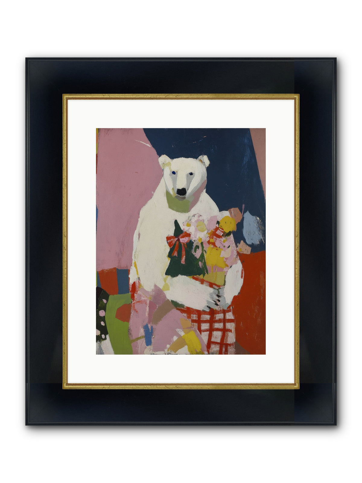 Moonlight On Fresh Fallen Framed Print - Wide Black w/Gold 12x16