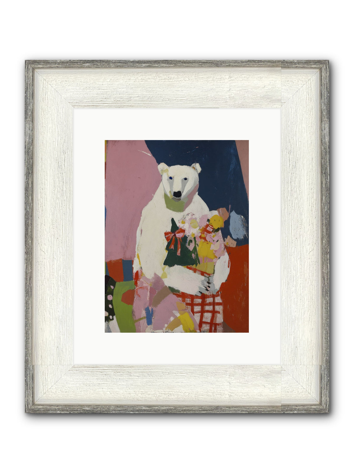 Moonlight On Fresh Fallen Framed Print - Driftwood White 9x12