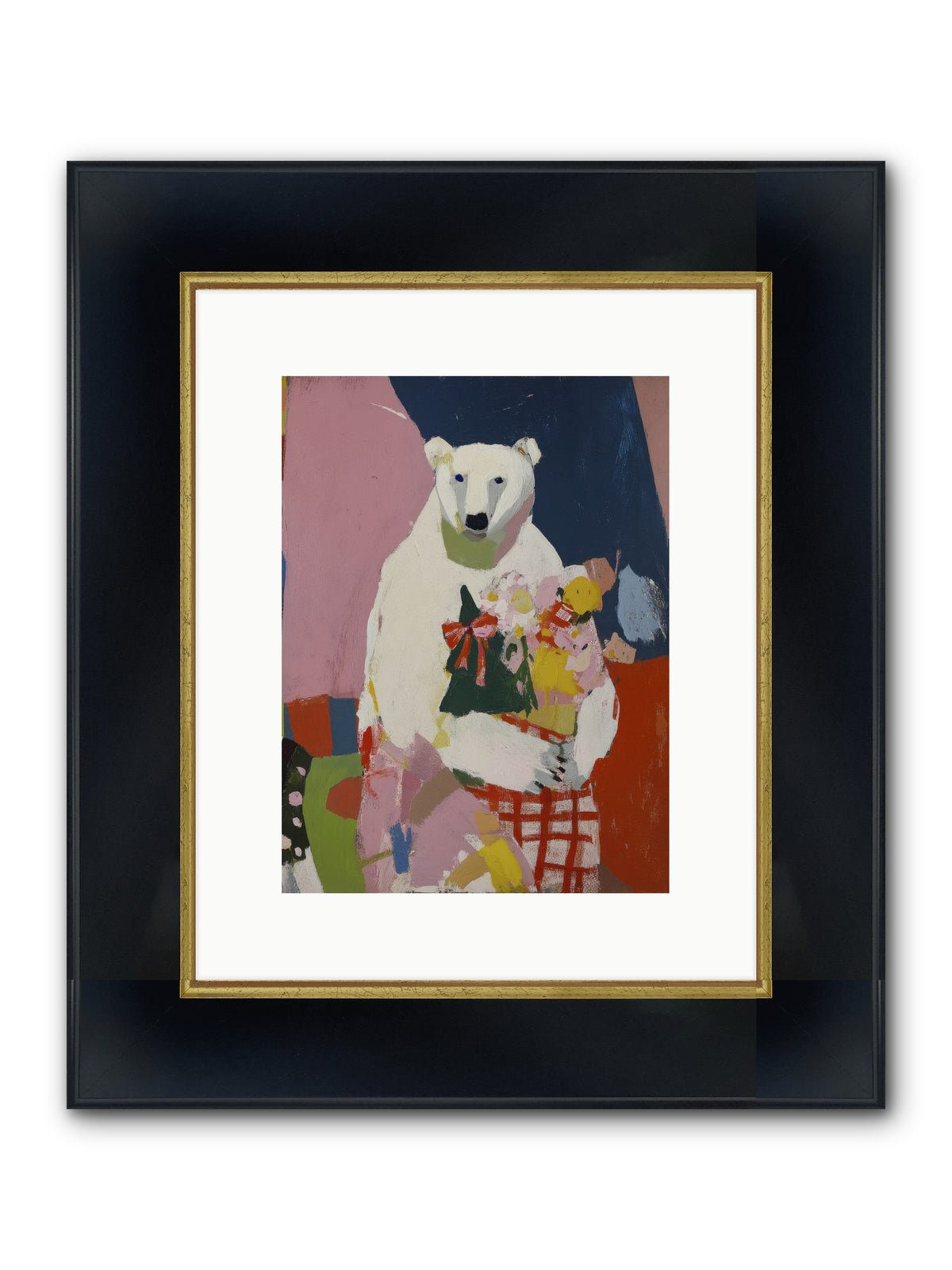 Moonlight On Fresh Fallen Framed Print - Wide Black w/Gold 9x12