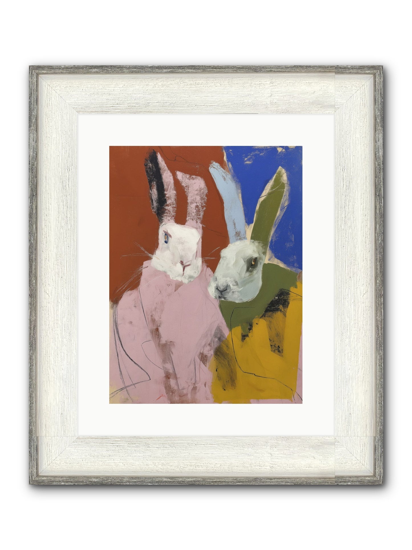 Moonlit Burrow Framed Print - Driftwood White 12x16