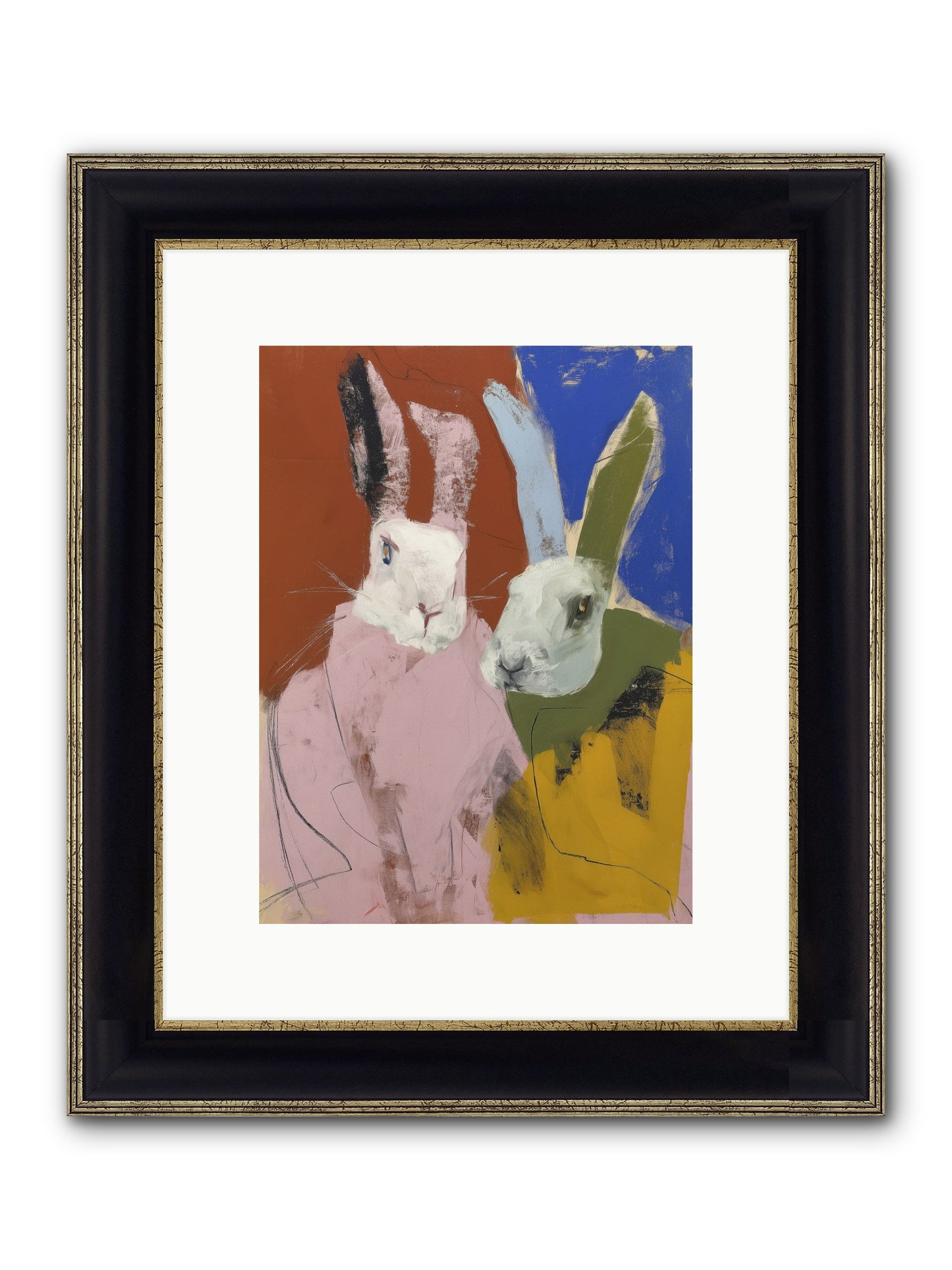 Moonlit Burrow Framed Print - Black & Gold 9x12