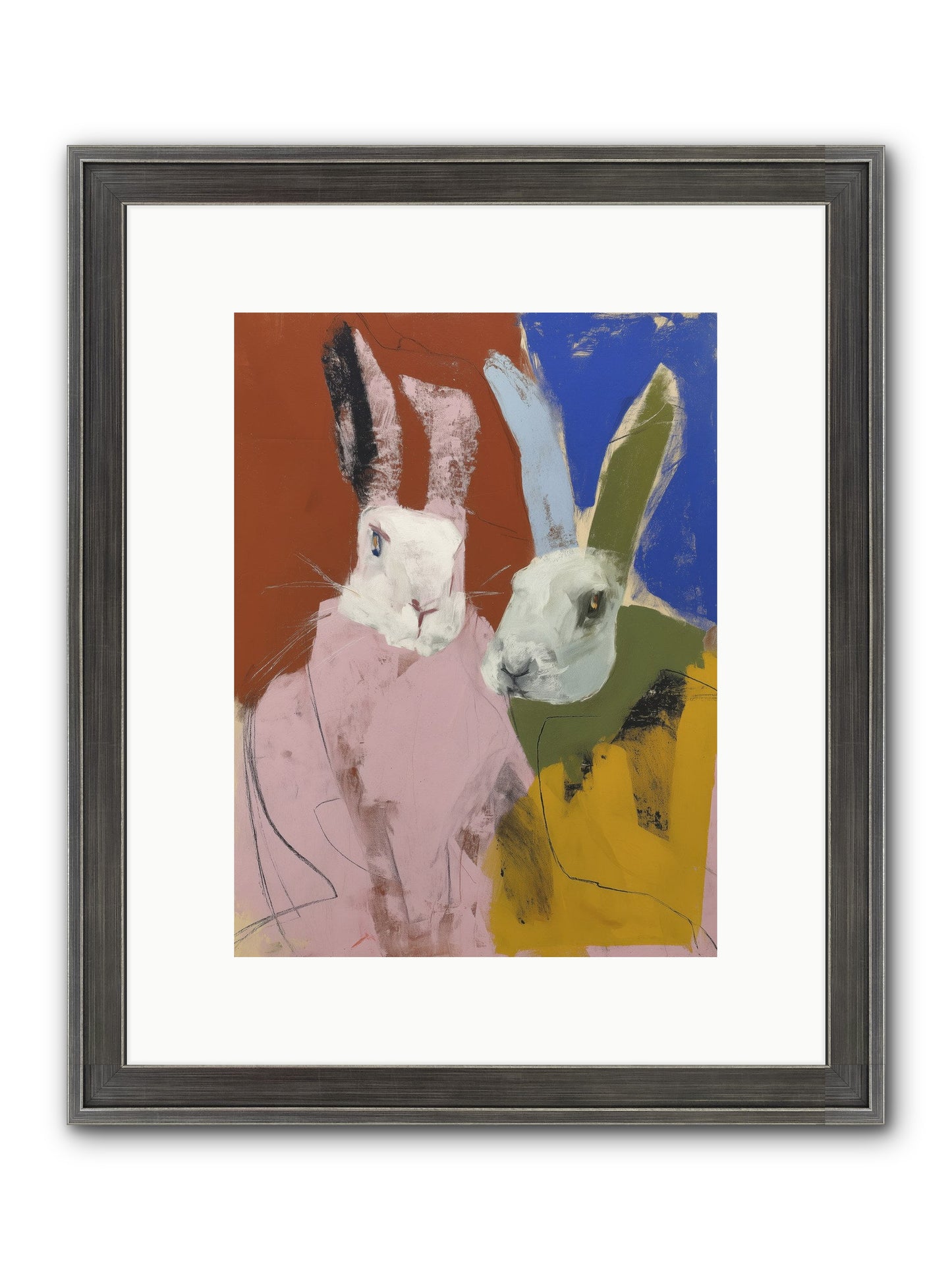 Moonlit Burrow Framed Print - Slimwoods Black/Silver 9x12