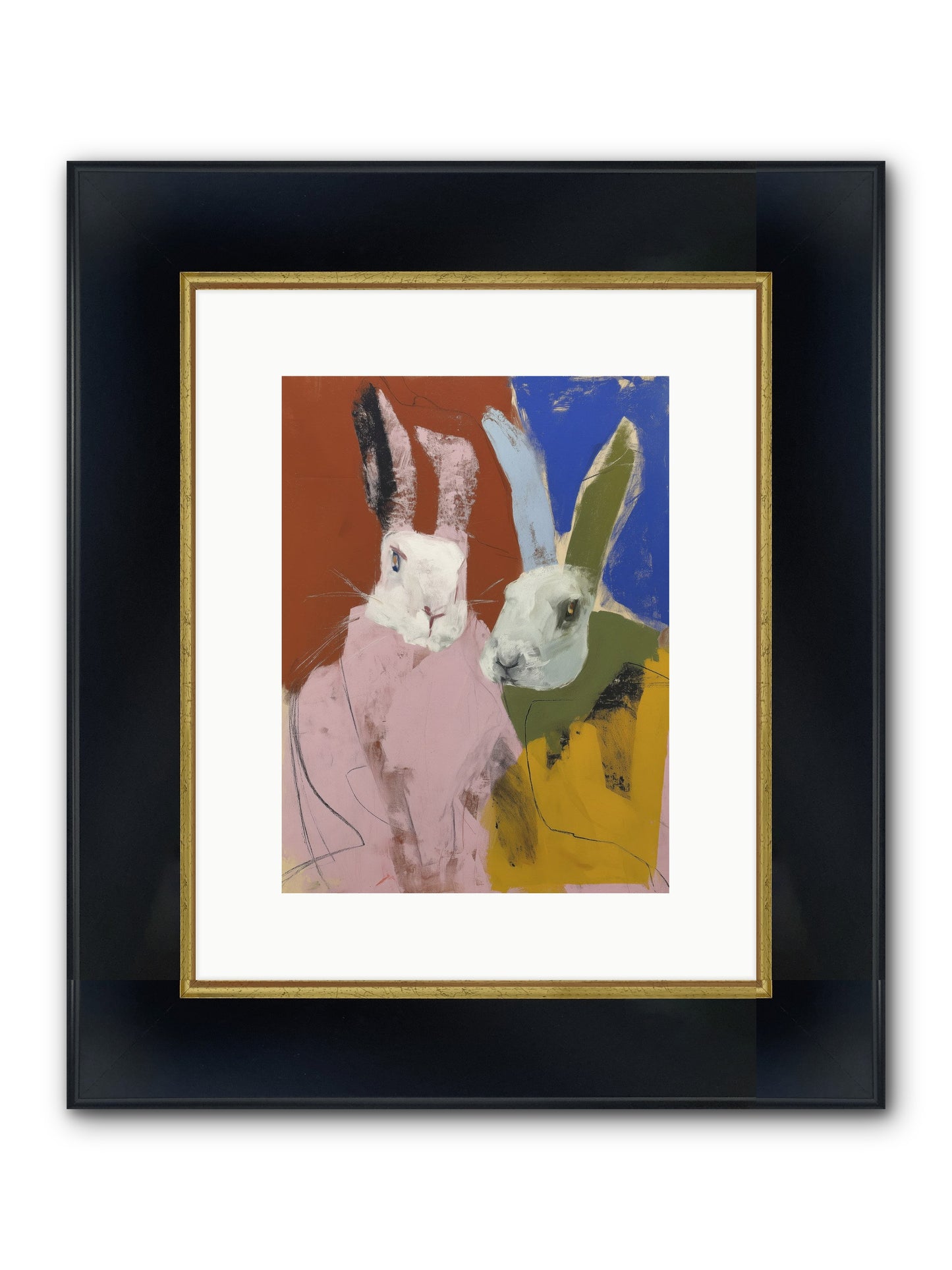 Moonlit Burrow Framed Print - Wide Black w/Gold 9x12