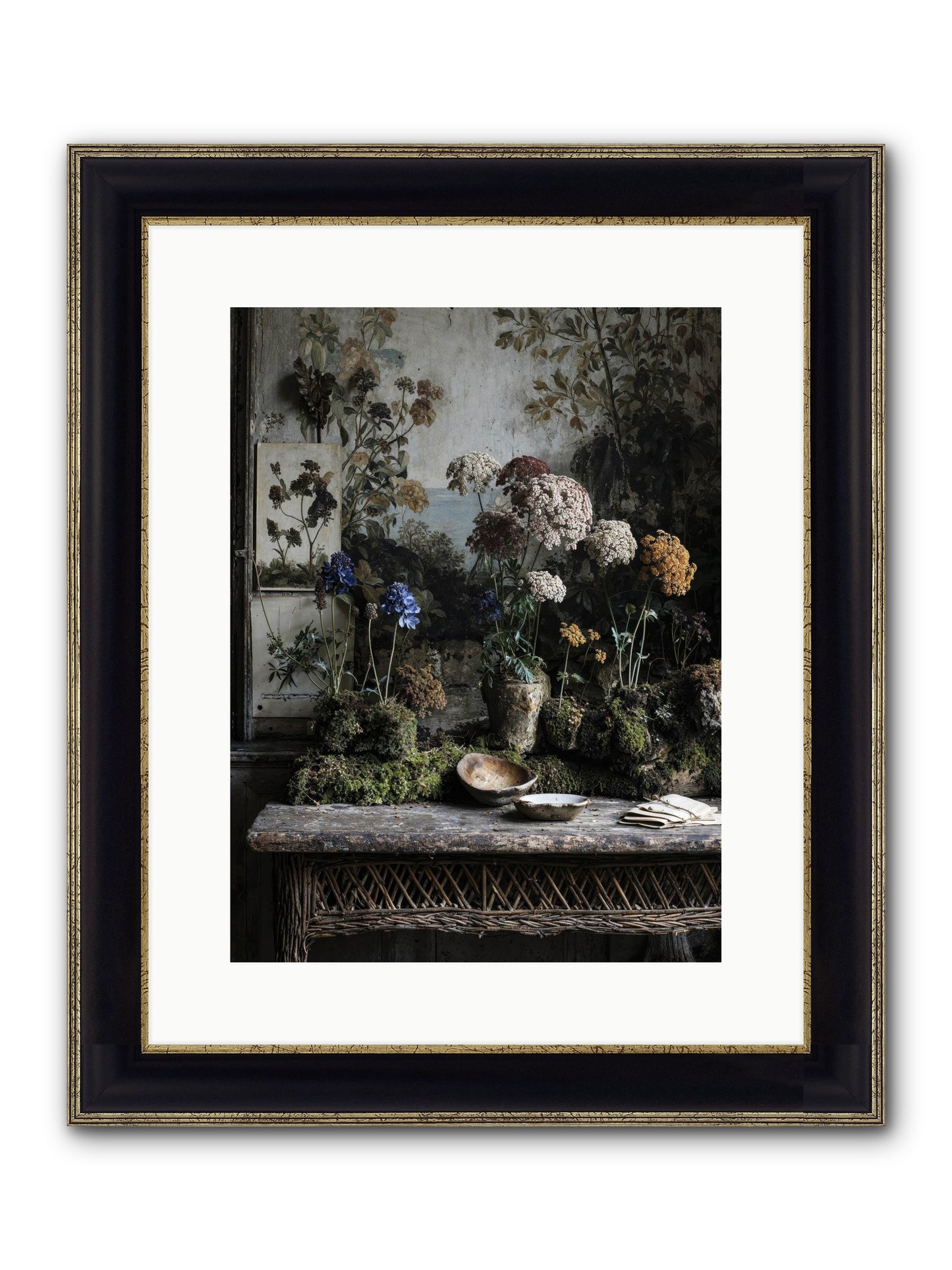 Moonlit Dreams Framed Print - Black & Gold 12x16