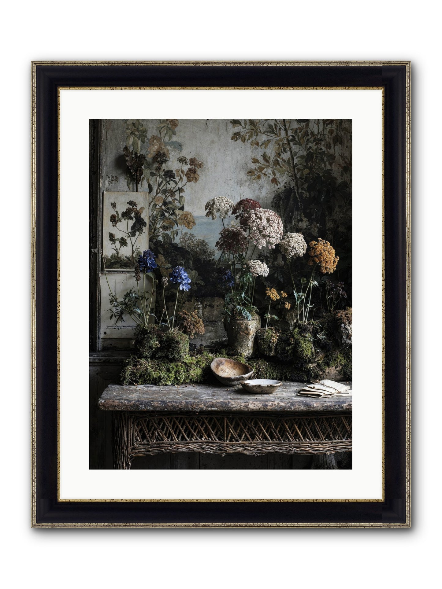 Moonlit Dreams Framed Print - Black & Gold 18x24
