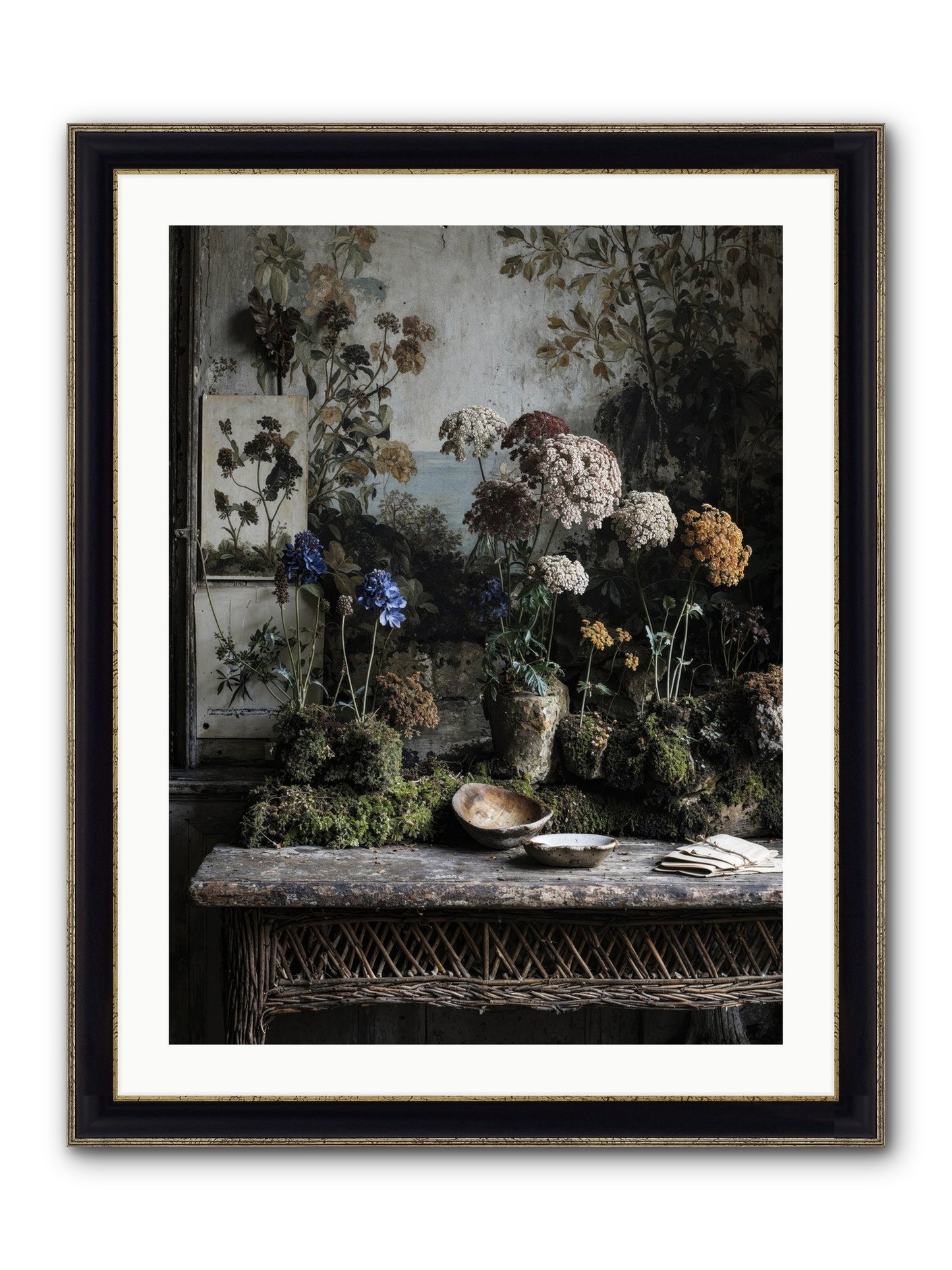 Moonlit Dreams Framed Print - Black & Gold 24x32