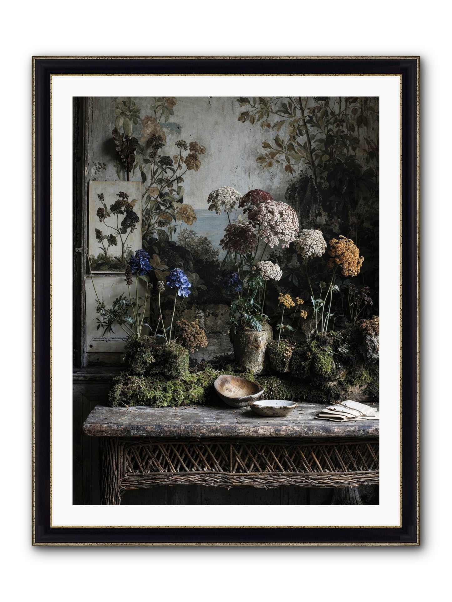 Moonlit Dreams Framed Print - Black & Gold 30x40