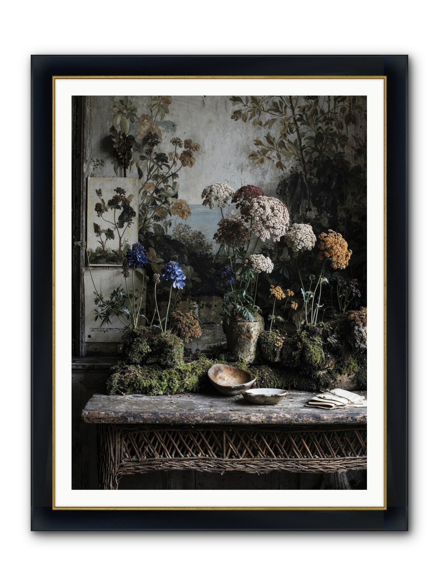 Moonlit Dreams Framed Print - Wide Black w/Gold 36x48