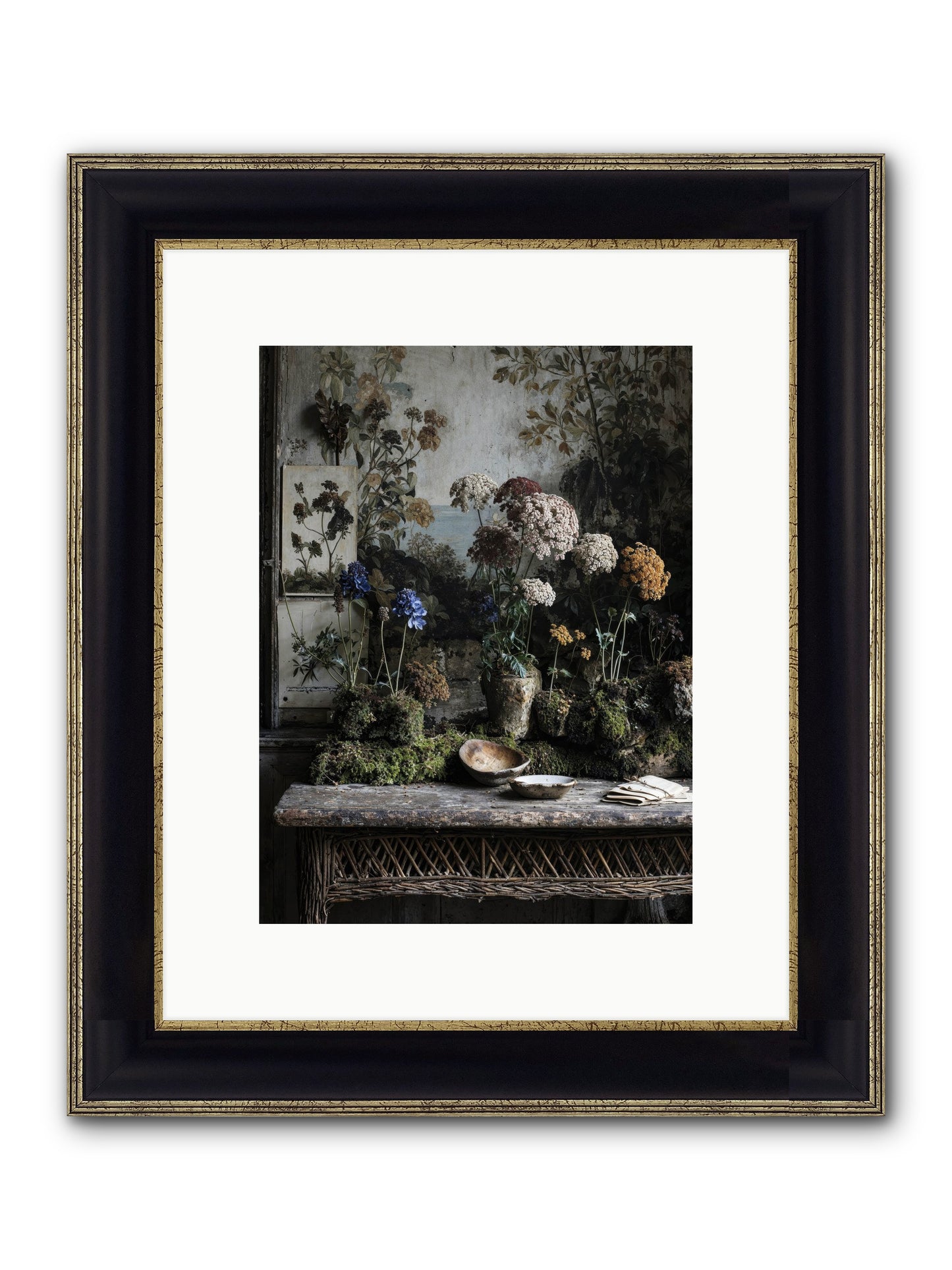 Moonlit Dreams Framed Print - Black & Gold 9x12