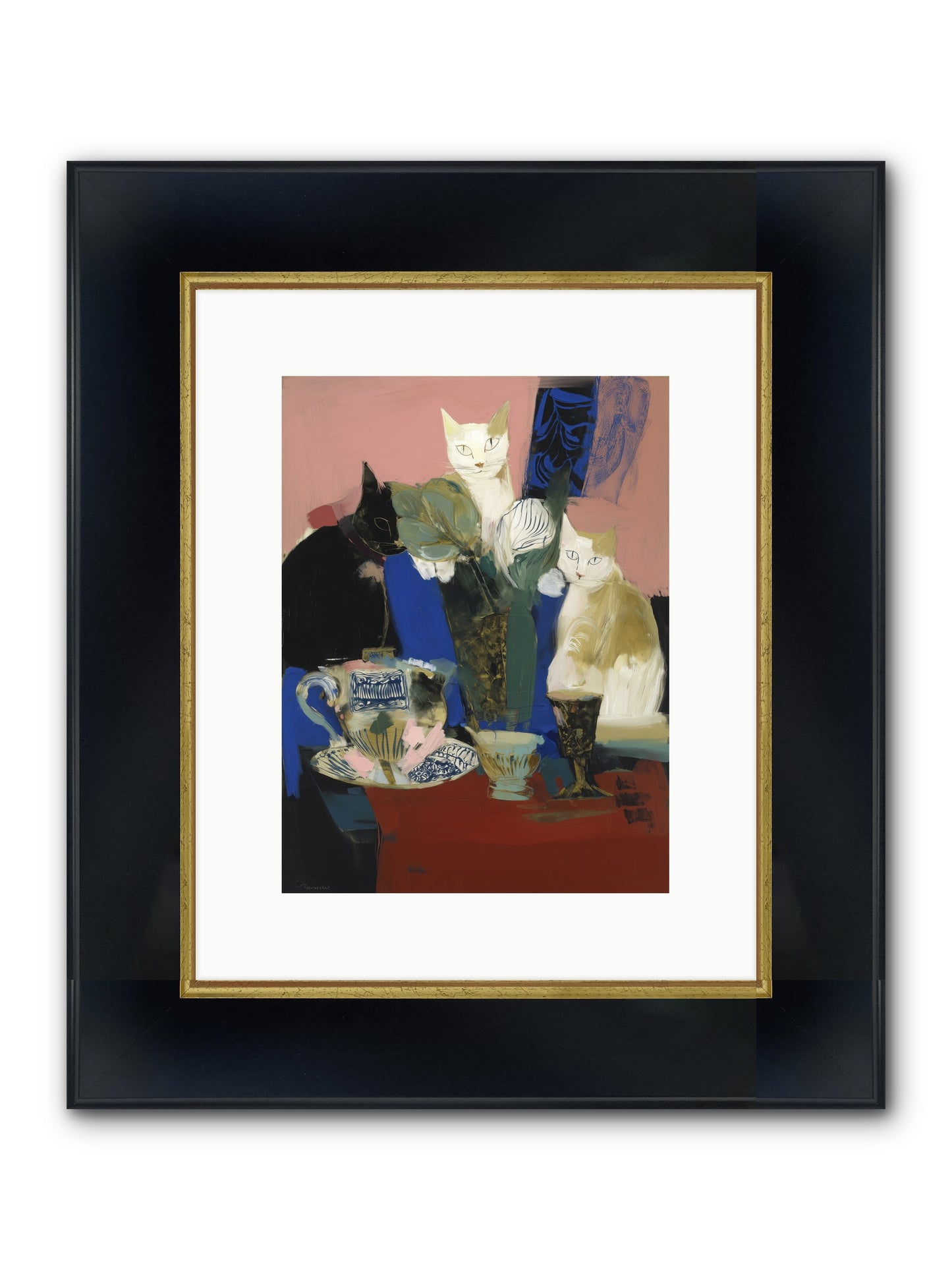 Moonlit Memo Framed Print - Wide Black w/Gold 9x12
