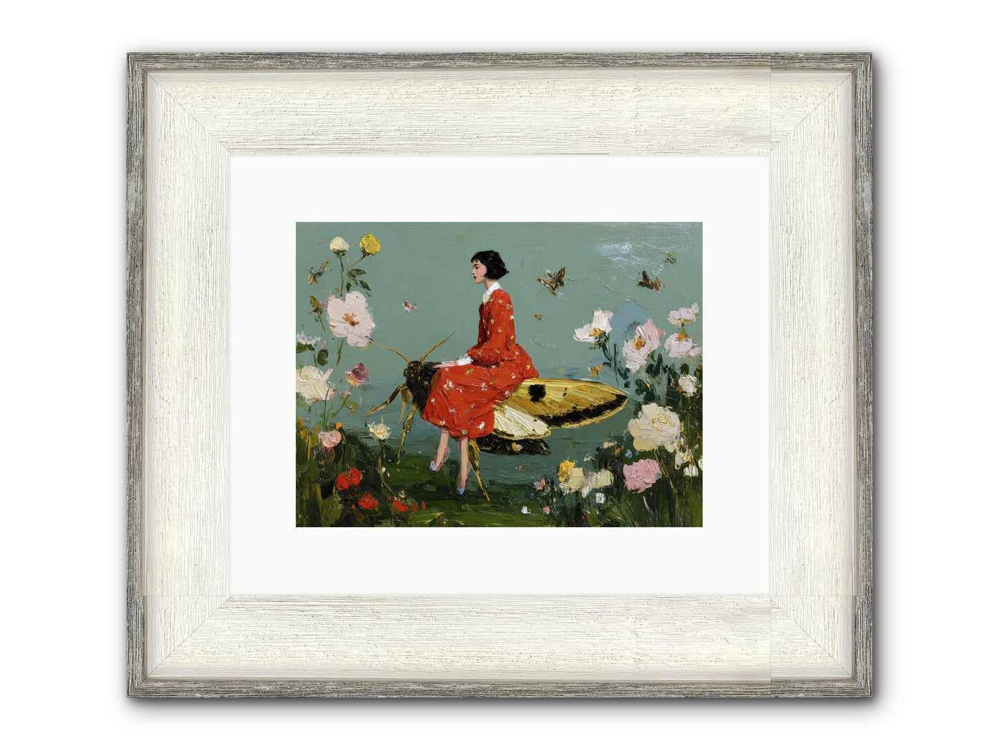 Moonlit Tapestry Framed Print - Driftwood White 12x9