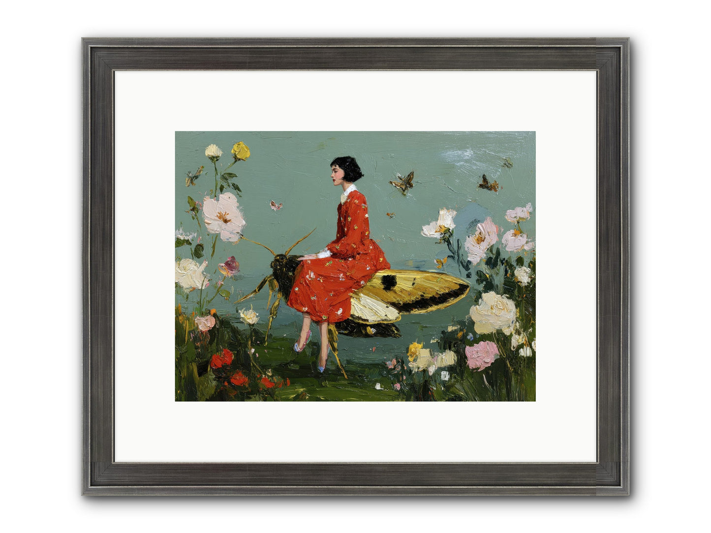 Moonlit Tapestry Framed Print - Slimwoods Black/Silver 12x9