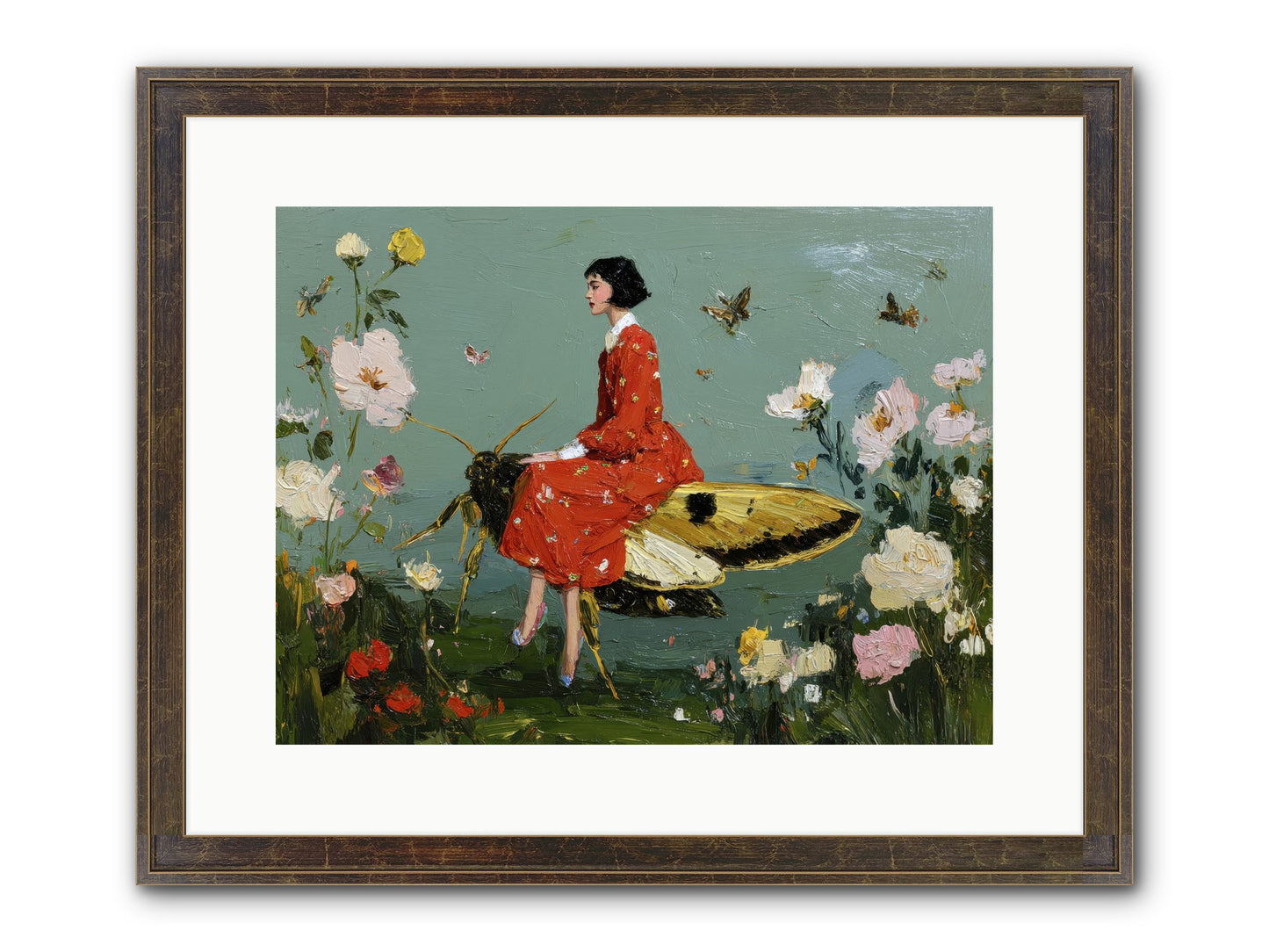 Moonlit Tapestry Framed Print - Slimwoods Black/Gold 16x12