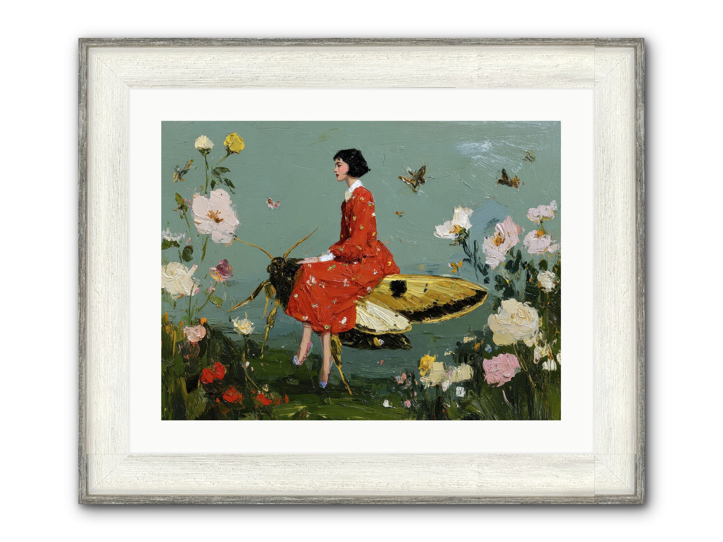 Moonlit Tapestry Framed Print - Driftwood White 24x18