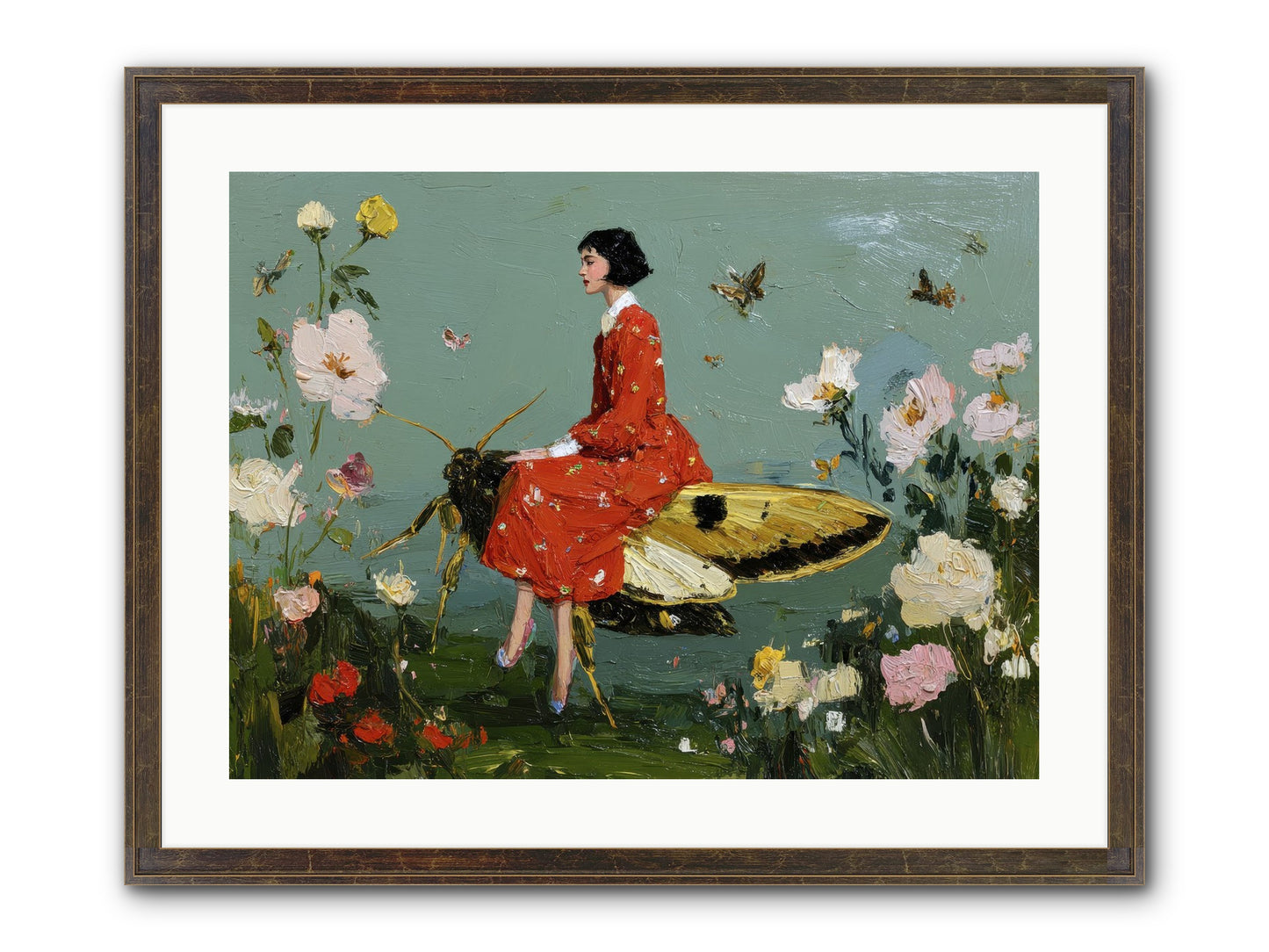 Moonlit Tapestry Framed Print - Slimwoods Black/Gold 24x18